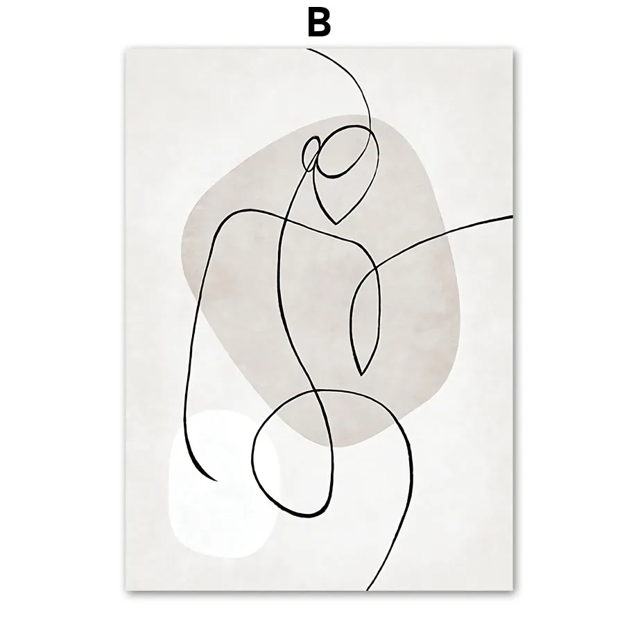 Nordic-Vintage-Poster-Banana-Leaf-Plant-Kiss-Abstract-line-Wall-Art-Print-Canvas-Painting-Wall-Pictures (4)