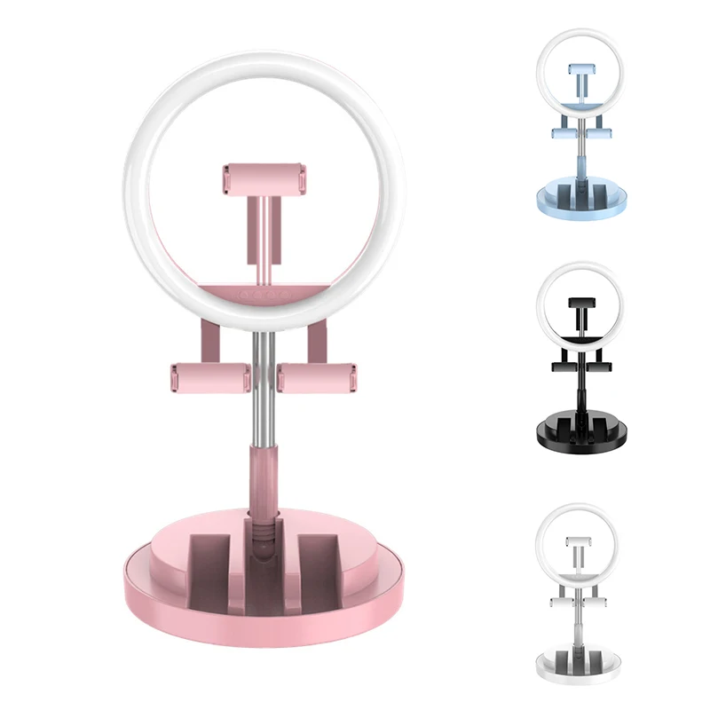 

LED Ring Light with Bracket Support Three-Position Dimmable Ring Light 3 Color Modes USB Phone Holder