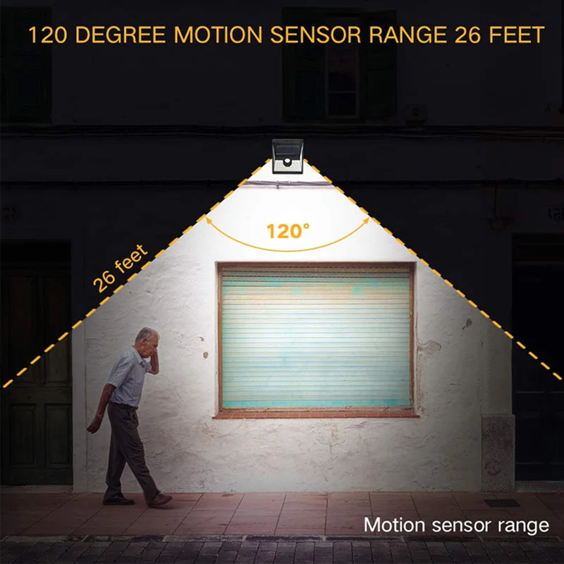 LED Lamp Solar Garden Lights LED Street Lamp LED Wall Light 4400MAH 118 Powerful Solar LED Light Outdoor Motion Sensor Wall Light Waterproof Garden Lamp Spotlights For Garden Path Street