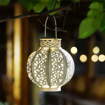 

Solar Power LED Hanging Light Retro Hollow Candle Lantern Garden Yard Decor Lamp