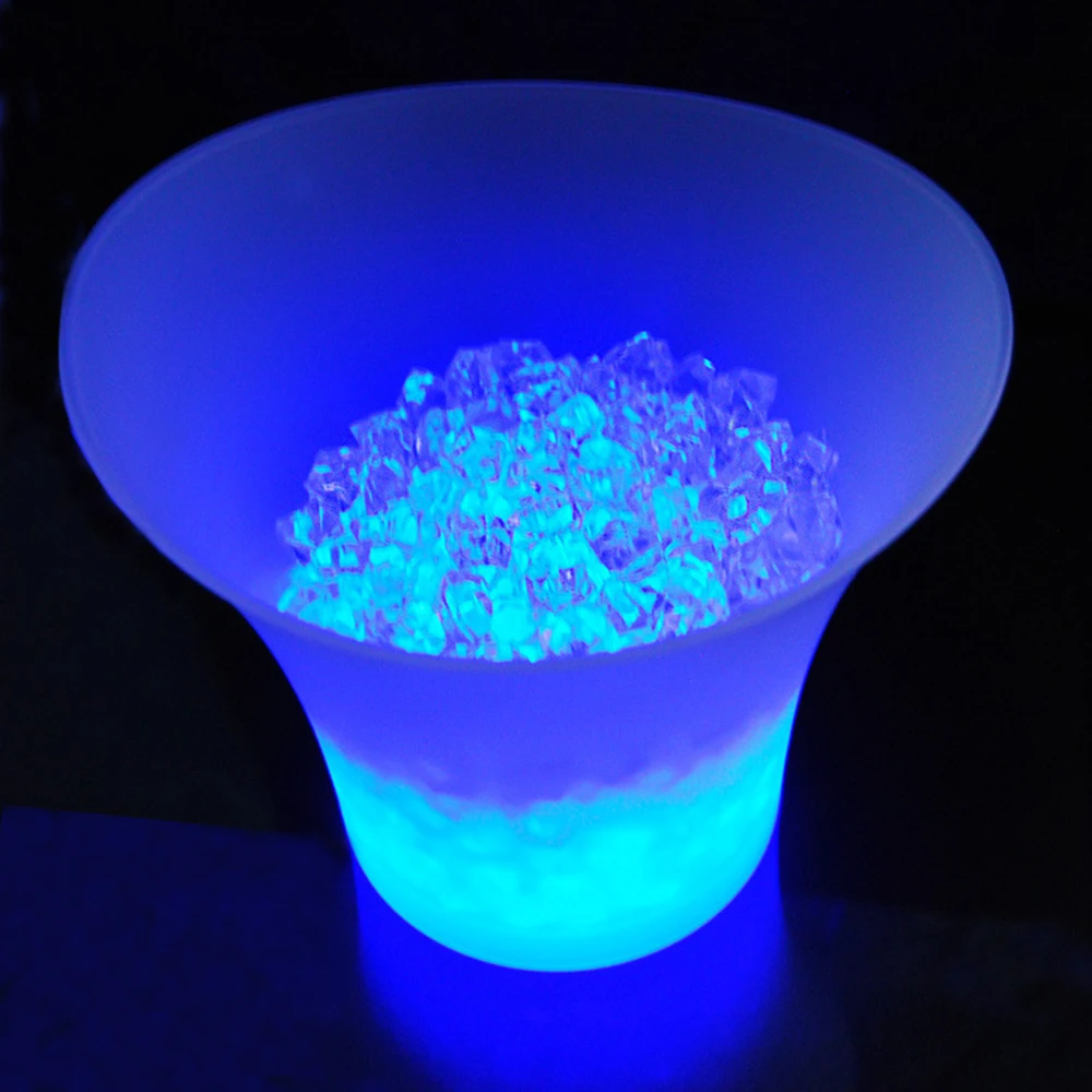 Светодиодный 5л водонепроницаемый пластиковый ведерко для льда 6 цветов Бар ночной клуб светодиодный светильник шампанское пивное ведерко бары Ночные вечерние ведерко для льда