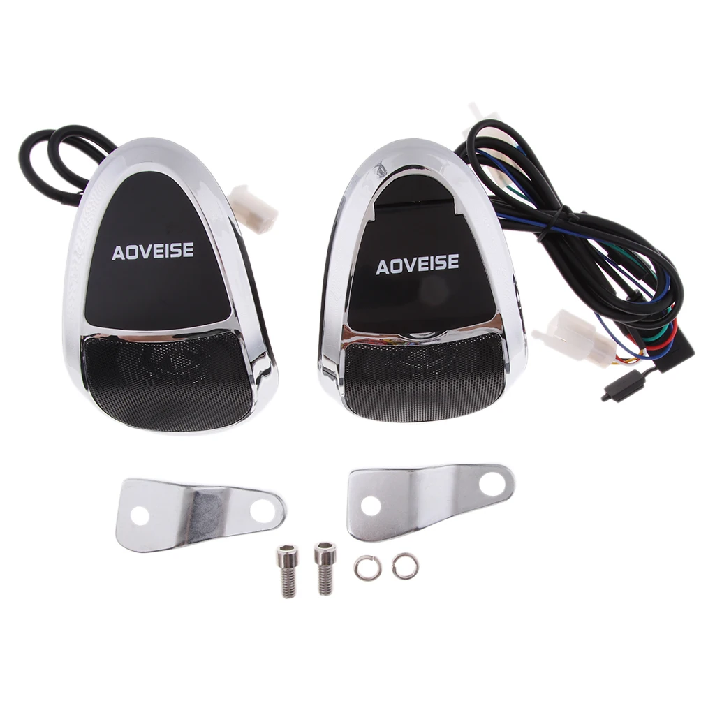 Bluetooth Motorcycle Rear View Mirror Mount Audio Stereo Music Speakers System MP3 FM Radio USB TF