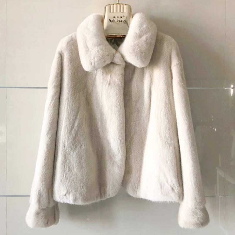 Pearl White Новинка, норковая шуба, короткая бархатная шуба, тонкая 1009 - Цвет: Pearl White