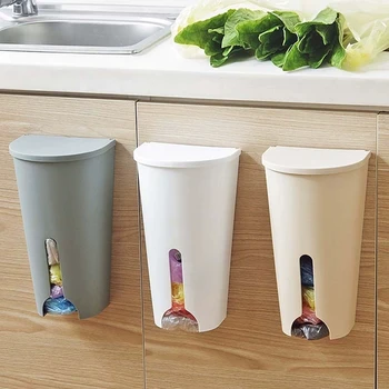 

Kitchen Wall-mounted Garbage Bag Storage Rack Bathroom Waterproof Hanging Plastic Pouch Box Home Creative Organizer Holder