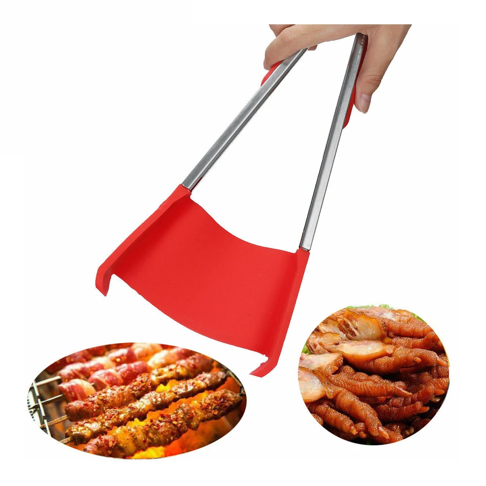 2-в-1 щипцы антипригарное Термостойкое Кухня барбекю Силиконовые Инструменты для приготовления пищи хлеб пицца еда щипцы жареные лопатой