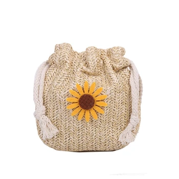 

Straw Bags for Women Daisy Fashion Bags Sunflower Shoulder Bag Summer Beach Rattan Bag Handmade Woven Crossbody Handbags Bohemia