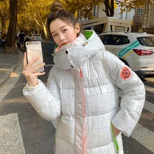 Women's Clothing Parkas 2021 Winter Jackets for Women Korean Version Bright Face Thickened New Style Knee Length Down Coats Coat