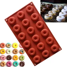 18 отверстий полость Пончик выпечки Плесень Торт Шоколад печенье конфеты плесень силиконовые DIY печенье торт пустыня печь плесень# B15