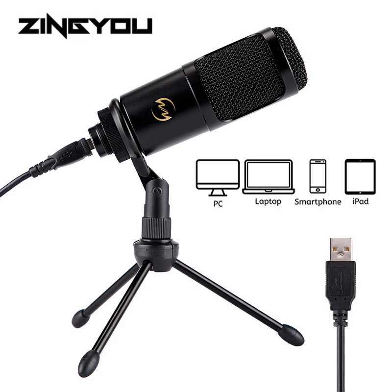 

Usb Microphone For Computer Stand Tripod For Chatting Condensador Microfone Kit Wired Speech Condenser Microphone