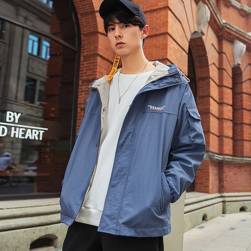 

PAULKONTE New Autumn Winter Man Jacket Streetwear Top Fashion High Quality Hoody Embroidery Solid Color Zipper Loose Jacket Men