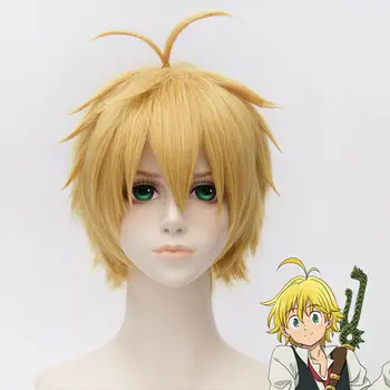 

Anime The Seven Deadly Sins Meliodas Cosplay Wigs Heat Resistant Synthetic Hair Cosplay Wigs + Wig Cap