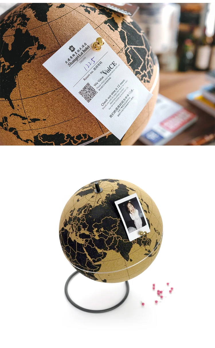 Скандинавские пробковые вращающиеся глобусы, Креативные украшения для дома, офиса, гостиной, вставки, фото, заметки, план путешествия, карта, подарки