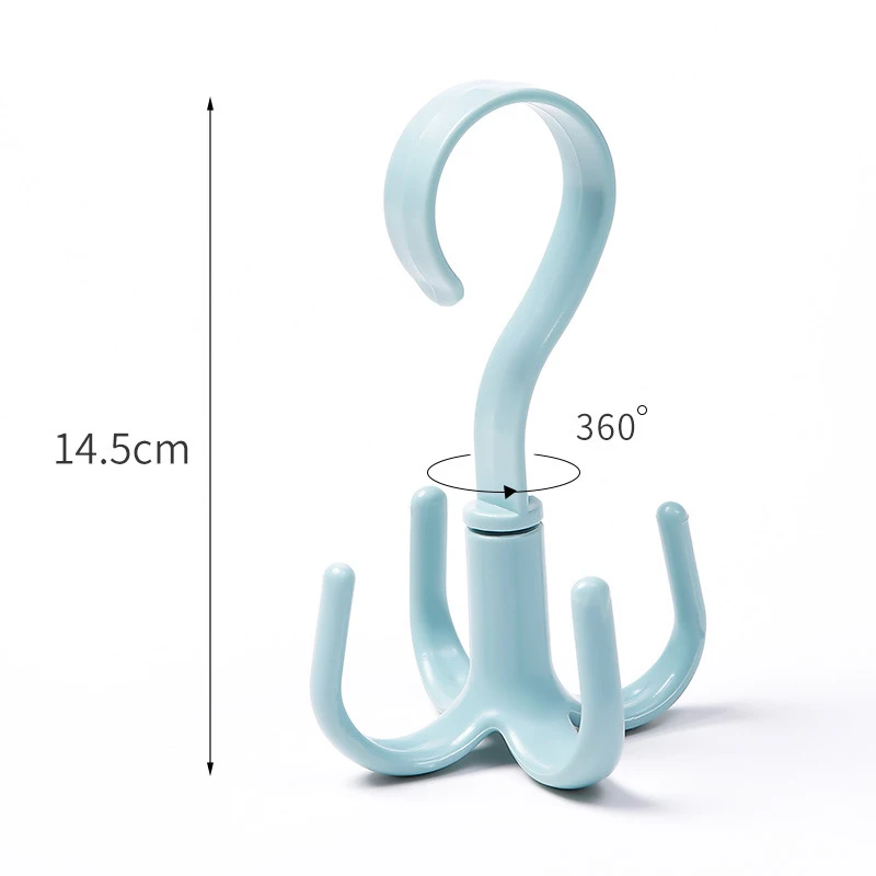 Multi-Function Hooks Four Claws 360 Degrees Rotation Dry and Wet Dual Use Towel Hanger Home Clothes Shoes Sundries