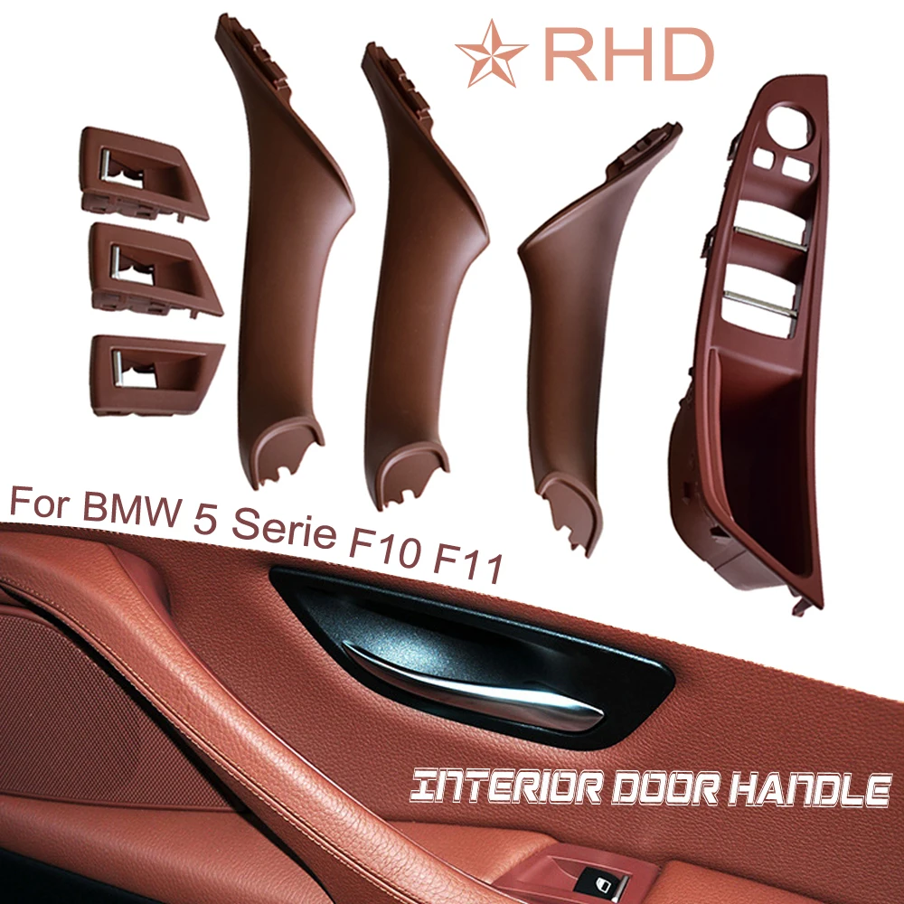 RHD правая бежевая/черная Автомобильная внутренняя дверная ручка для BMW 5 серии F10 F11 520 525 523 530 535 ABS lnner Дверная панель накладка