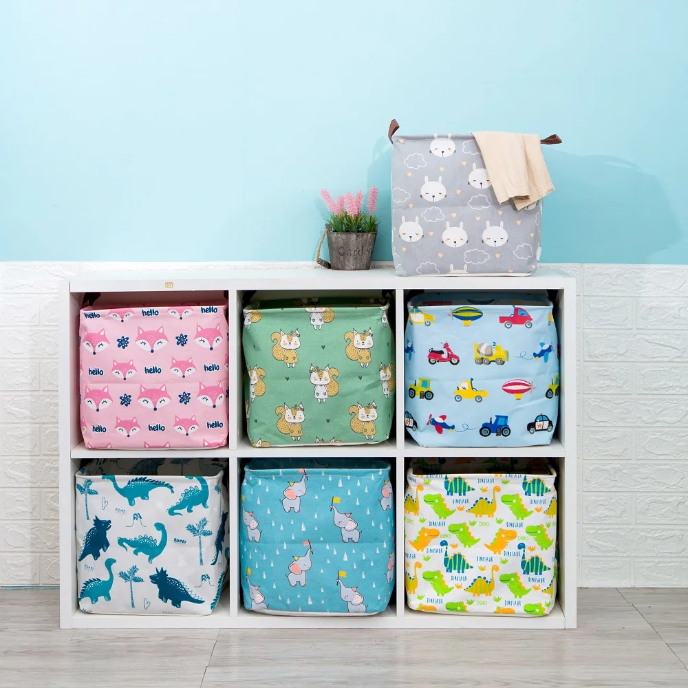 Storage-Box Baskets Closet-Shelf Organizers Toys Cube Folding Nursery Office for New
