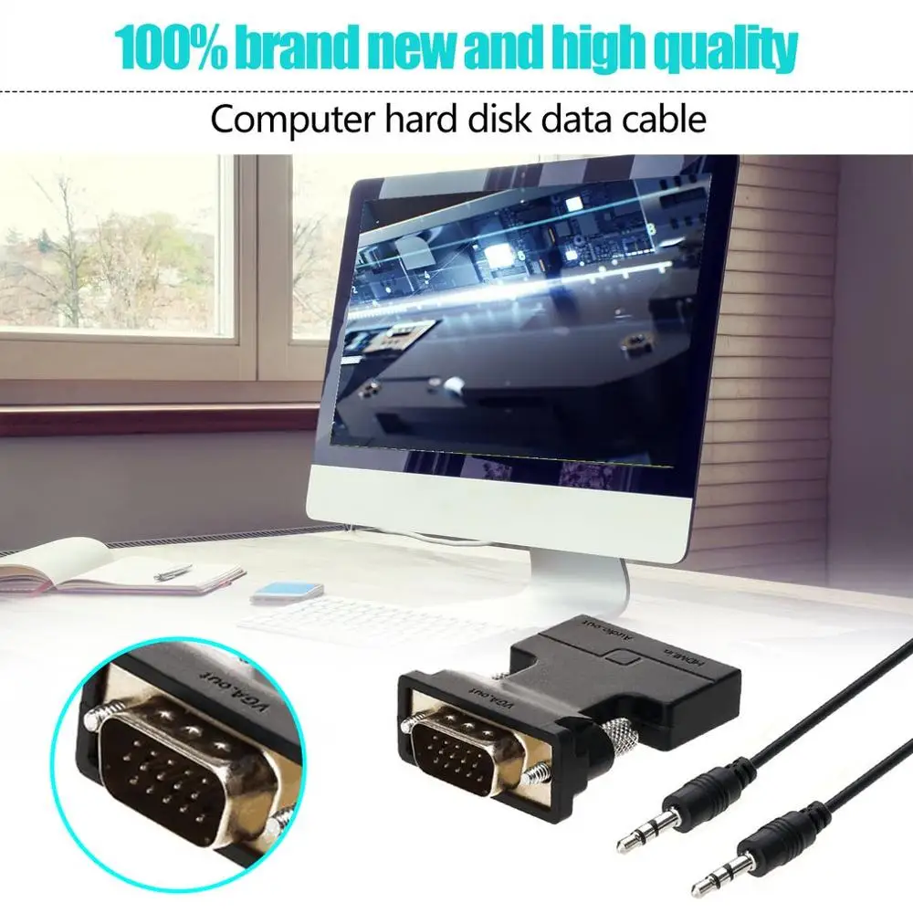 Hdmi к Vga с аудио выходным кабелем с Аудио Hdmi конвертер адаптер с аудио адаптером конвертер