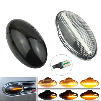 

2Pcs Car Dynamic LED Turn Signal Lamp Repeater Indicator Flowing Side Marker Light For BMW Mini Cooper R50 R52 R53 02-08