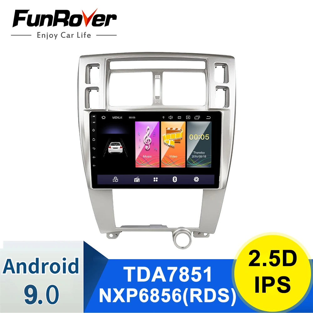 Funrover 10," android 9,0 для hyundai Tucson 2006- 2din автомобильный Радио мультимедийный плеер авторадио навигация gps 2.5D ips nodvd