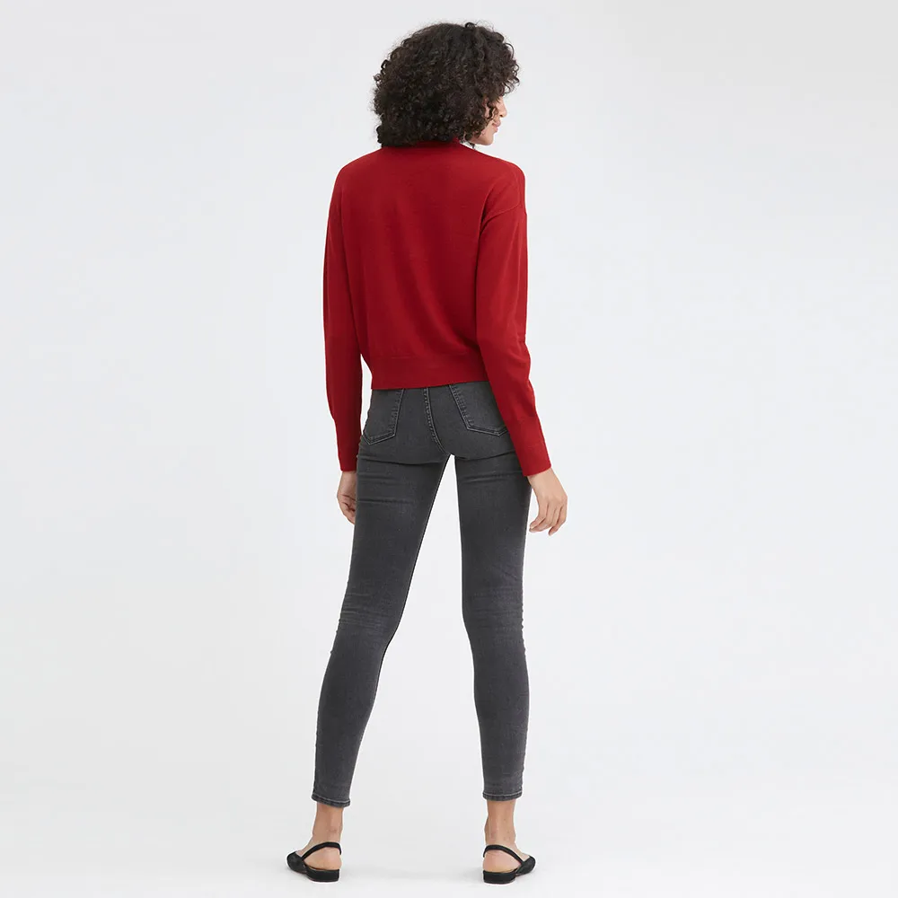 LilySilk Sweater Relaxed Style Mock Neck Women's New Free Shipping