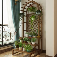 Балконная Цветочная стойка из цельного дерева, многоярусная Цветочная стойка для помещений, гостиная, цветочный горшок, рама, Botany, полка, посадочный Тип