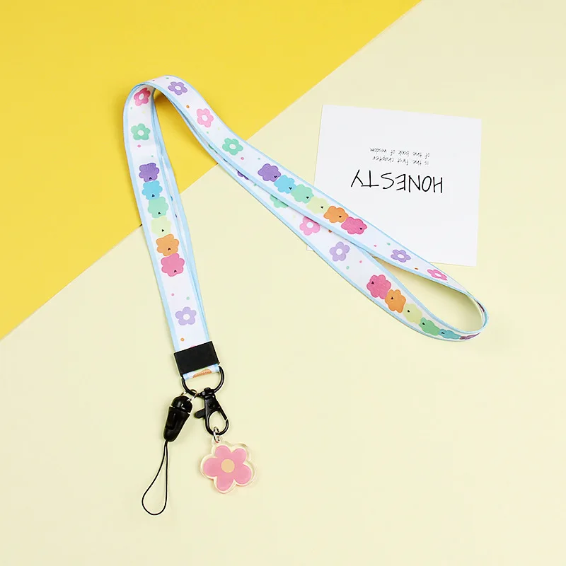 Cute Cartoon keychain Strap Neck straps Lanyards for keys ID Card Pass Gym Mobile Phone USB badge holder DIY Hang Rope Sling