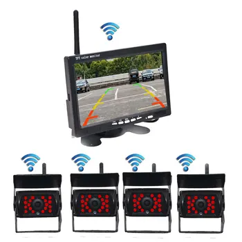 

Rear View Camera for Trucks Wireless 4 Backup IR Night Vision Waterproof with 7" Monitor for RV Bus Parking Assistance System