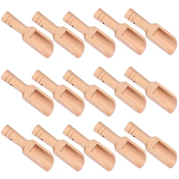 

15Pcs Small Wooden Salt Spoon Solid Wood Condiments Spoon Handmade Honey Teaspoon Seasoning Sugar Coffee Tea Jam