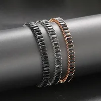 Black Iced Out Crystal Tennis Bracelets For Men Women Rectangle Zirconia Adjustable Chain on Hand Hip Hop Hippie Jewelry DZH051 - Image 5