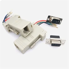 10 шт. Alta calidad DB9 hembra a RJ45 hembra DB9 a RJ45 adaptador conector rs232 Модульный cab-9as-fdte a rj45 db9 para ordenador
