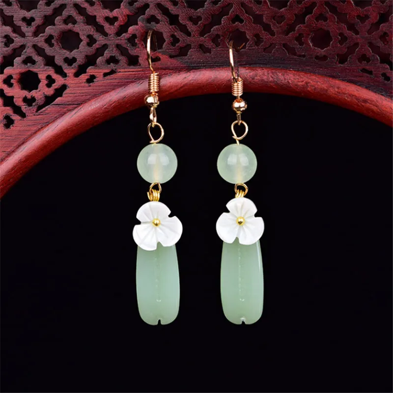 Yanting Glass Glazed Tassel Earrings Female Gifts For Women Handmade Jewelry Ethnic Earrings Shell Flower Earring Hanging 0137