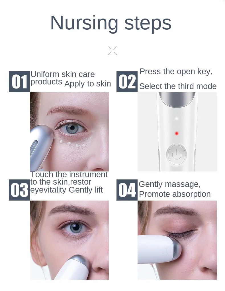 Rejuvenescimento da Pele Distante-infravermelho Aquecimento Olho Massageador Elétrico Rosto Beleza Caneta Vibração Escuro Círculo Rugas Remoção Ferramenta 23 escuro círculo rugas remoção ferramenta