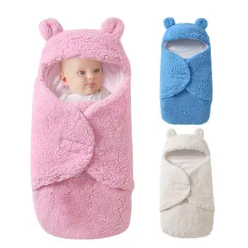 

Newborn Baby Winter Warm Ultra-Soft Fluffy Fleece Sleeping Bags Infant Wrap Swaddling Sleeping Bags