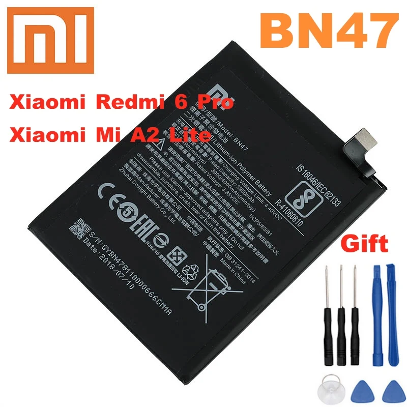 Оригинальный аккумулятор Xiaomi Redmi 6 Pro BN47 4000 мАч для 6Pro / Mi A2 Lite высококачественный сменный