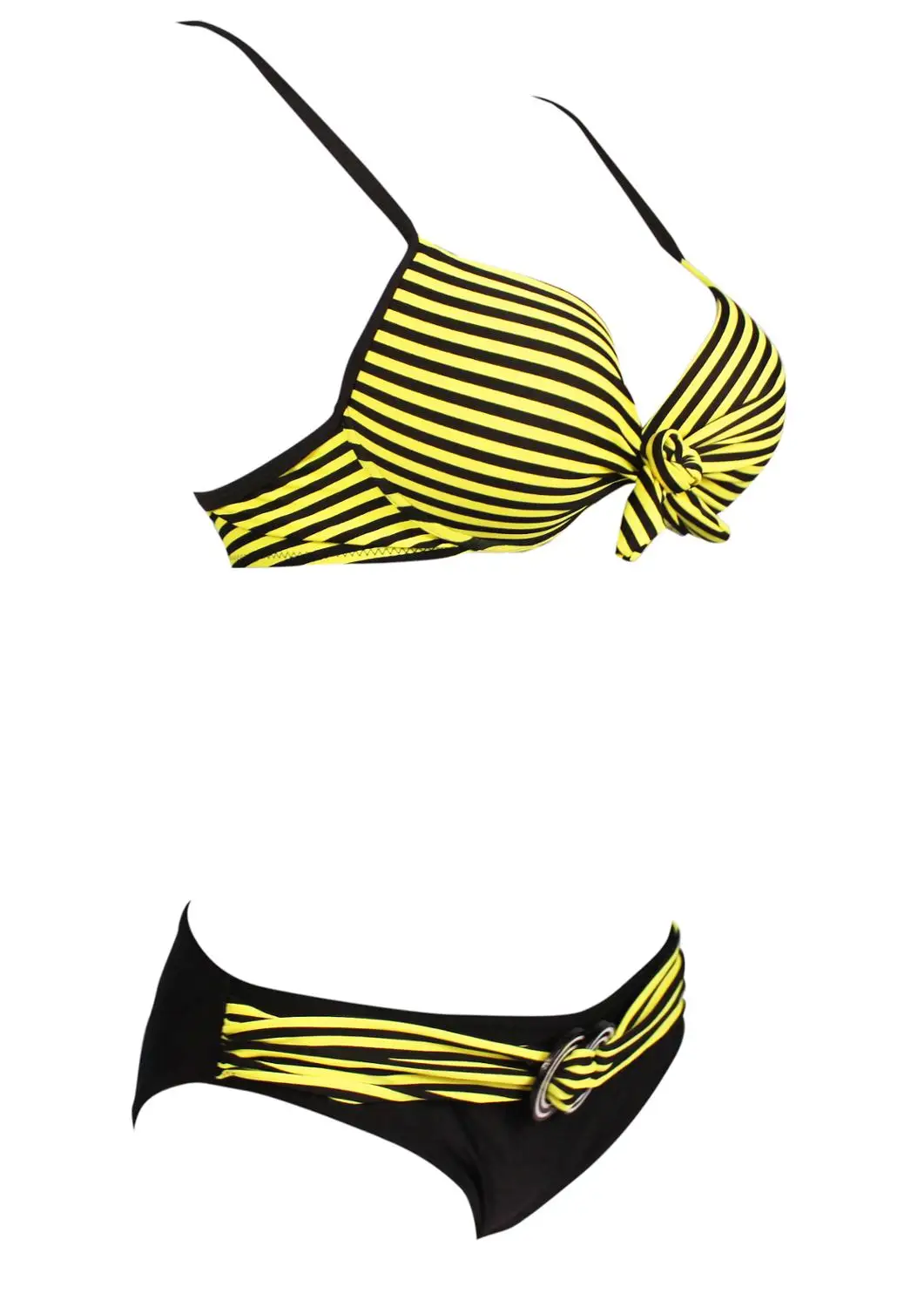 Женский купальник на косточках желтый в полоску размер M L XL 24hs 2019|xl size|xl bikini swimsuitsxl