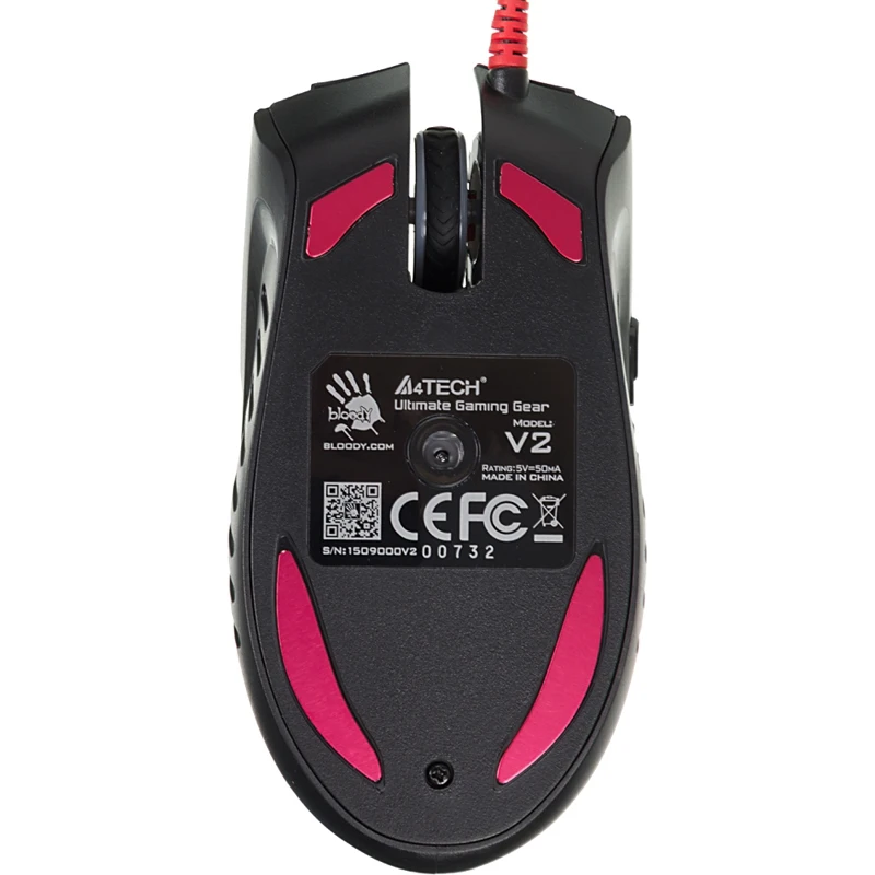 Мышь A4 Bloody V2M черный/красный оптическая(3200dpi) USB игровая(8but