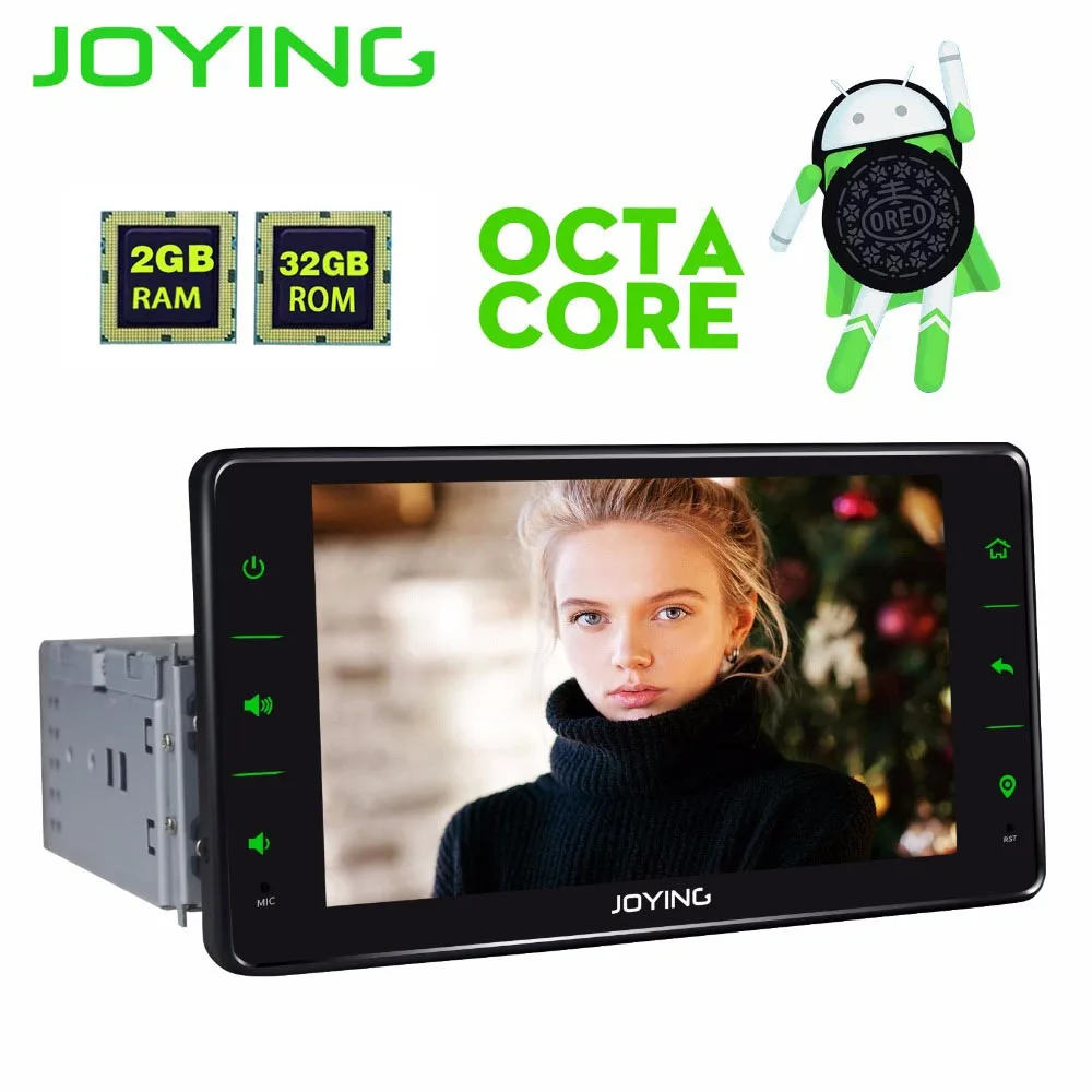  JOYING 2GB RAM 32GB ROM 6.2'' 1 DIN Android 8.1 car stereo head unit bluetooth FM radio player Mirr
