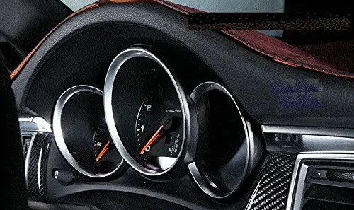 Серебряный Внутренний измерительный прибор обрезки рамки круг для 2010- Porsche Macan Cayman Boxter