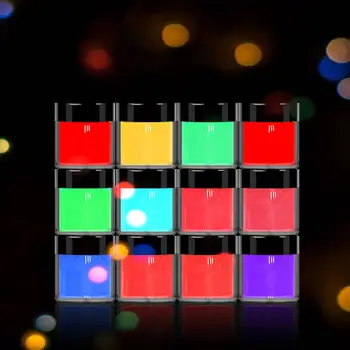 

12 Colors Phosphide Powder Nail Decoration Fluorescent Glitter Pigment Glitter UV Powder Gel Polishing Suit Nail Art Decor Mani