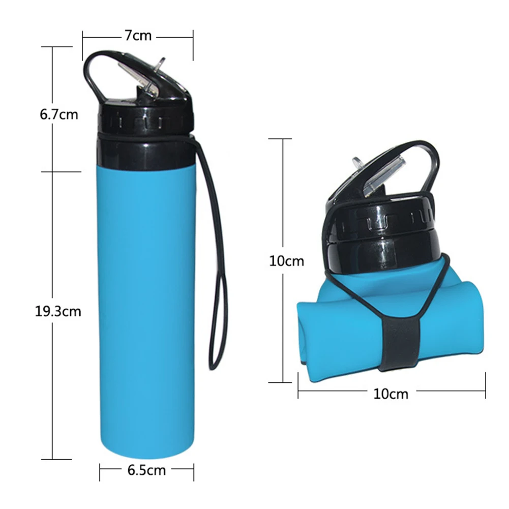 Silicone Cup Portable Collapsible Hiking Leak Proof Sports Water Bag Travel Kettle Large Capacity Outdoor Riding Saving Space