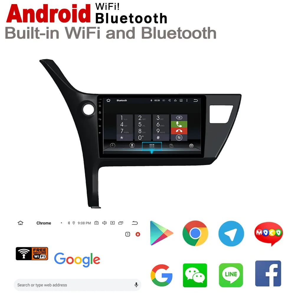 Android 2 DIN автомобильный DVD GPS для Toyota Corolla 2017 2018 2019 навигационный мультимедийный