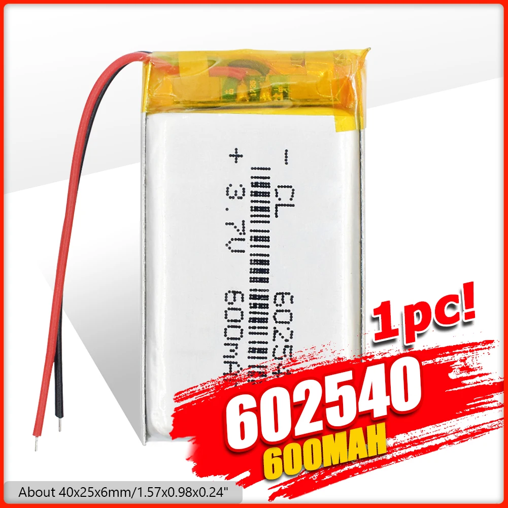 1/2/4x мини 602540 Li Ion po батарея 3 7 В 600 мАч Gps Mp3 Bluetooth динамик наушники игрушки DVD Pos