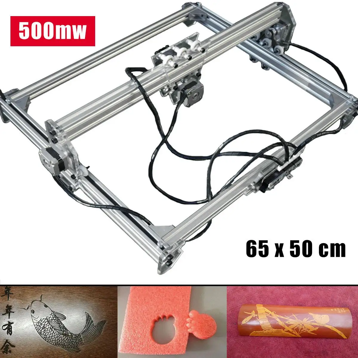 65x50cm 500mw DC 12V maszyna do laserowego cięcia i grawerowania DIY grawer pulpit CNC 2 osi frezarka do drewna/frez/drukarka do znakowania Logo 65x50cm 500mw DC 12V maszyna do laserowego cięcia i grawerowania DIY grawer pulpit CNC 2 osi frezarka do drewna/frez/drukarka do znakowania Logo
