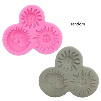

Sun and Moon Face Soft Silicone Mold Starry Lunar Keychain Mold DIY Silicone Baking Molds Silicone UV Resin Casting Mold