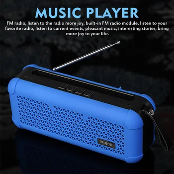 

AUX Input HiFi Stereo Sound Bass Bluetooth Speaker Outdoor Portable Dustproof Hands Free With Microphone TWS Interconnection