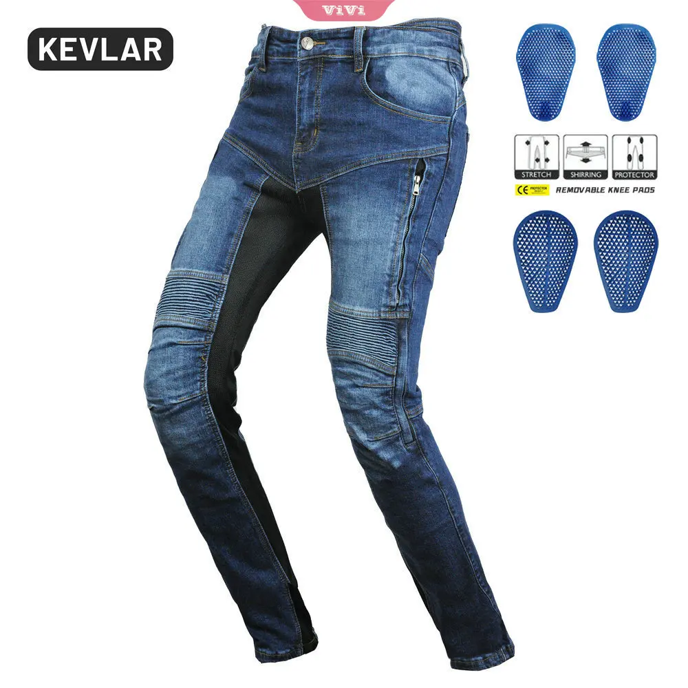 Men\u0026#39;s Motorcycle Pants Hide Breathable Mesh Jeans Stretch Pants with  Adjustable Protective Gear|Jeans| - AliExpress