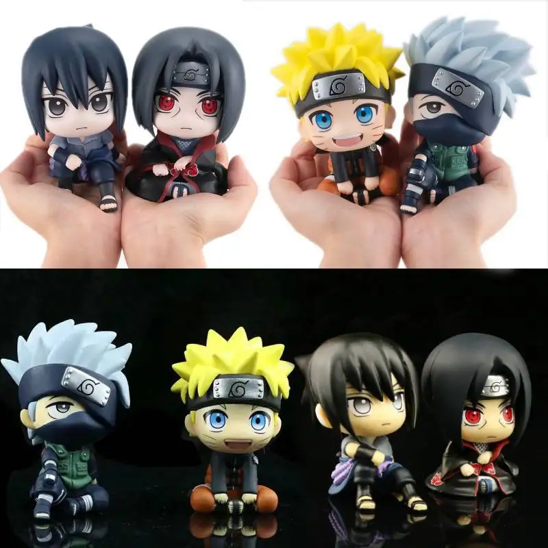 Original Naruto Q Posket Anime Figure Sitting Posture Hatake Kakashi Uzumaki Uchiha Itachi Sasuke Model Collection Kids Gift Action Figures Aliexpress