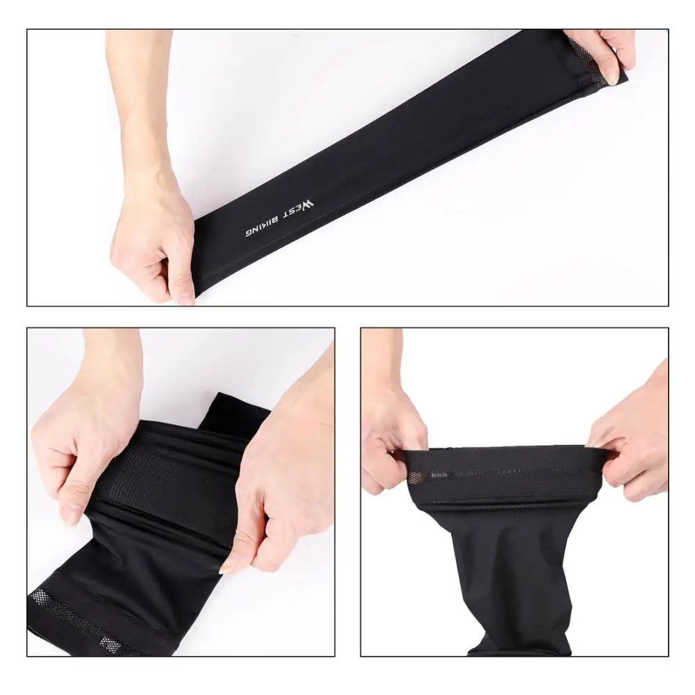 WEST BIKING Arm Sleeves Cycling Arm Wear Summer Running Basketball UV Protection Bands Ice Silk Fabric Outdoor Sport Sleeves 5