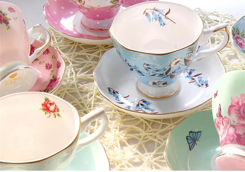 180 мл мелкая костяная китайская кофейная чашка и блюдце ложка забавный модный