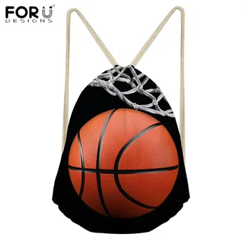 

FORUDESIGNS Casual Men String Backpack Basketball Prints Soccer Pattern Men's Mochila Logo Custom Sack Man Satchel Softback