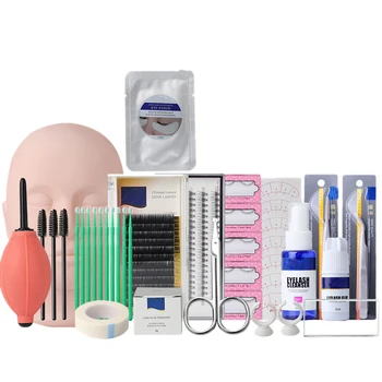 

18 Pieces / Set Of Makeup Suit Training Eyelash Set False Eyelash Extension Grafting Practice Curling Plastic Tweezers Tool Set